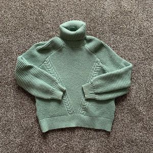 Teal turtleneck knit